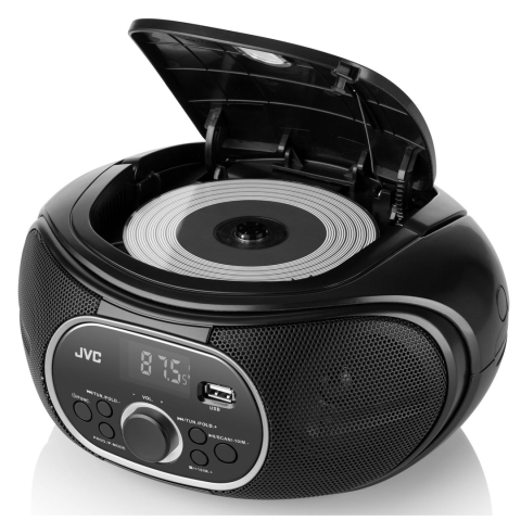 Radio cu CD JVC RD-E221B, 2 x 1.3 W RMS, FM/USB/MP3, AUX IN, iesire pentru casti, negru [2]