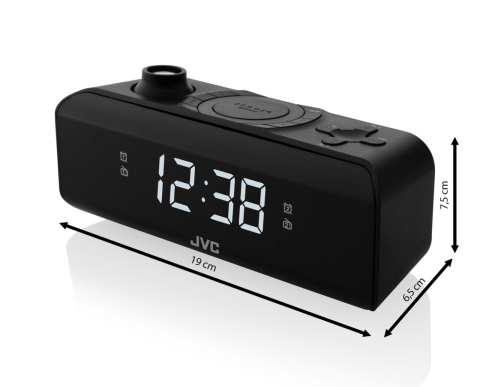 Radio cu ceas si alarma JVC RA-E211B, proiectie ora, tuner digital FM/AM, setare luminozitate, negru [8]