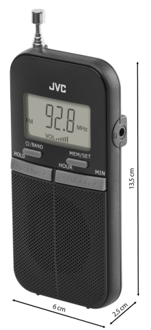Radio de buzunar portabil JVC RA-E411B, Afisaj LCD, Tuner digital FM/AM, Negru [6]