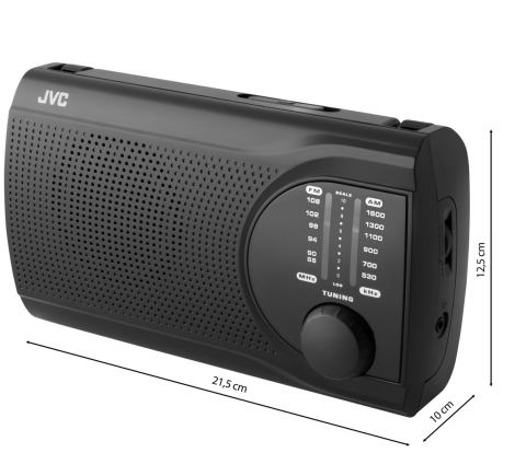 Radio JVC RA-E321B, tuner analogic FM/AM, mufa jack 3.5 mm pentru casti, negru [8]