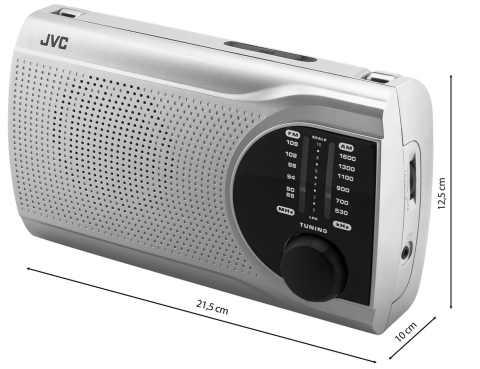 Radio JVC RA-E321S, tuner analogic FM/AM, mufa jack pentru casti, argintiu [8]