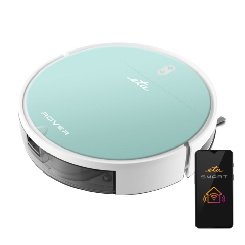 Aspiratoare robot - Robot aspirator si mop ETA Rover 1248 90020, Li-Ion 14.4 V/ 2600 mAh, telecomanda, tehnologie SMART, verde mentol
