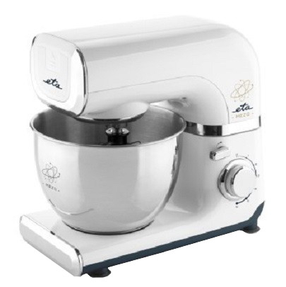 Roboti de bucatarie - Robot de bucatarie ETA Mezo 003490010, 600 W, 4 litri, reglare continua a vitezei, sistem de amestecare planetar, alb