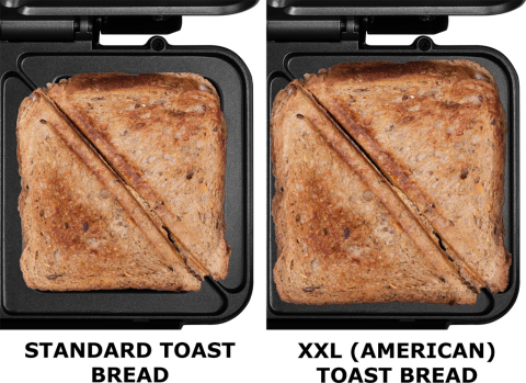 Sandwich maker ECG S 2120 Grande, 900 W, 4 sandvisuri triunghiulare, design din otel inoxidabil si plastic [8]