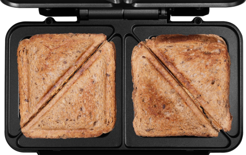 Sandwich maker ECG S 2120 Grande, 900 W, 4 sandvisuri triunghiulare, design din otel inoxidabil si plastic [7]