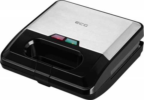 Sandwich-makers - Sandwich-maker ECG S3173 3in1 Triangle, 750W, 3 tipuri de placi detasabile, negru-otel inoxidabil