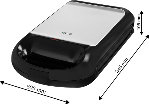 Sandwich maker grill ECG S 4310, 1200 W, 3 tipuri de placi interschimbabile 23 x 23 cm, unghi deschidere 105° [8]