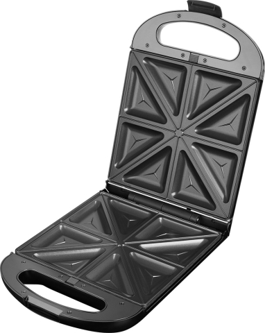 Sandwich maker grill ECG S 4310, 1200 W, 3 tipuri de placi interschimbabile 23 x 23 cm, unghi deschidere 105° [1]