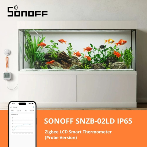 Senzor inteligent Sonoff SNZB-02LD, Zigbee 3.0 ,   Temperatura, umiditate si lumina [4]
