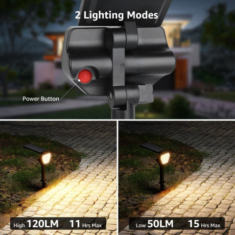 Set 2 bucati lampi solare LED Lepro PR510005, 43 leduri, IP65 lumina alba calda, 2 moduri [5]