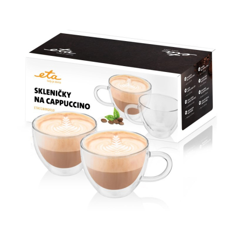 Set 2 cesti pentru cappuccino ETA5180 92010, 230 ml, pereti dubli din sticla borosilicata [1]