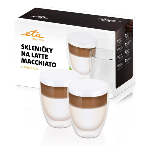 Set 2 pahare pentru latte macchiato ETA 4181 93020, 350 ml, pereti dubli din sticla borosilicata [1]