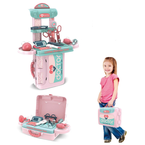 Jucarii copii - Set de joaca doctor Rovo 975, 3 in 1, trusa de doctor, 20 piese