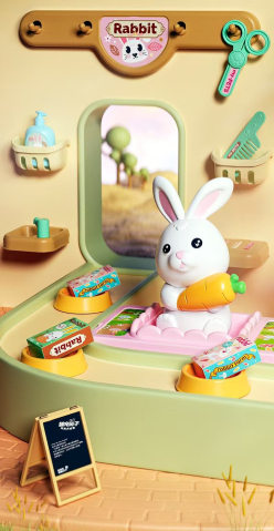 Set ghiozdan jucarie 3 in 1 Rovo 999-2, Iepuras, Fermier, Accesorii incluse [2]