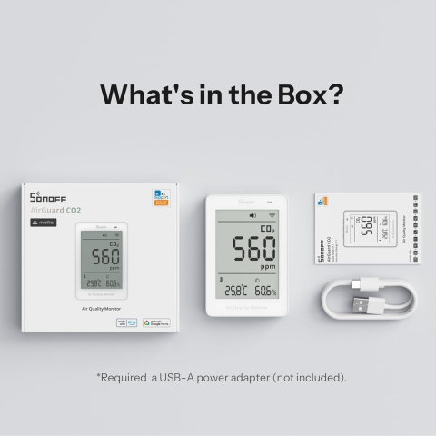 Sonoff AirGuard SAWF-08P - Monitor Calitate Aer CO2 NDIR, Temperatura si Umiditate, WiFi Matter, LCD [6]