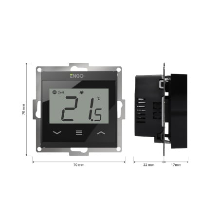 Termostat de cameră smart ENGO E55 WiFi, Tuya, încastrabil, 230v - negru [2]