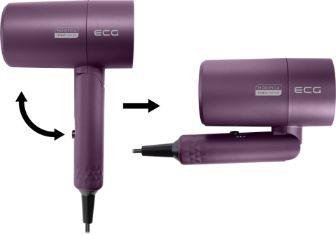 Uscator de par cu ionizare ECG Modifica Chiara, 1600 W, 2 niveluri de temperatura, concentrator, violet [6]