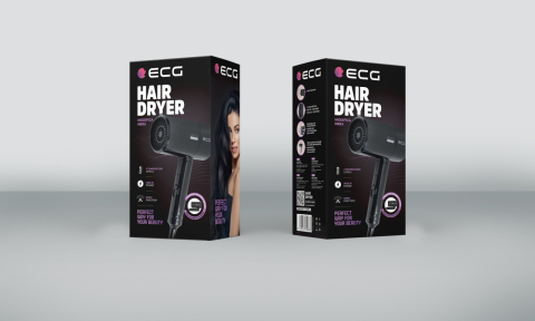 Uscator de par cu ionizare ECG Modifica Nera, 1600 W, 2 niveluri de temperatura, concentrator, negru [4]