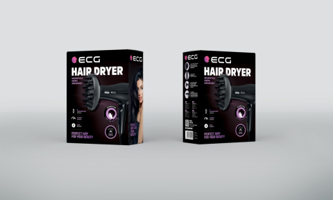 Uscator de par cu ionizare ECG Modifica Nera Grande+, 2200 W, 2 viteze, 3 niveluri de temperatura, difuzor, negru [9]