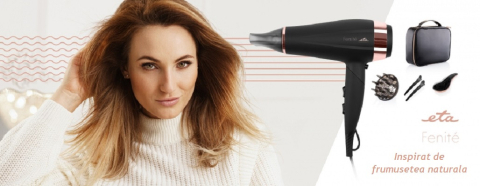 Uscator de par ETA Fenite 7320 90020 cu ionizare, 2200 W, 2 viteze, 3 trepte de temperatura, negru [2]