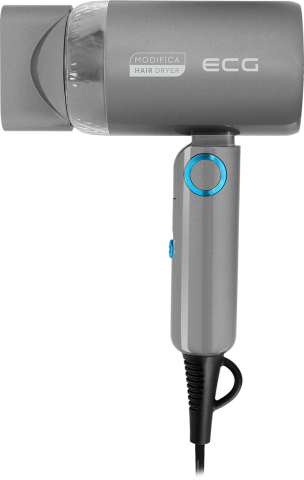 Uscator de par pentru voiaj ECG Grigio Piccolo, 1200 W, 2 viteze, 2 niveluri de temperatura, maner pliabil, gri [2]