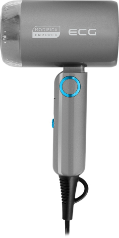 Uscator de par pentru voiaj ECG Grigio Piccolo, 1200 W, 2 viteze, 2 niveluri de temperatura, maner pliabil, gri [3]