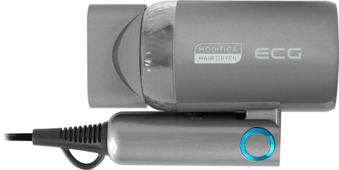 Uscator de par pentru voiaj ECG Grigio Piccolo, 1200 W, 2 viteze, 2 niveluri de temperatura, maner pliabil, gri [5]