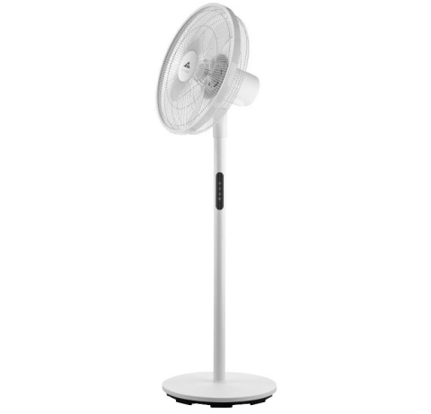 Ventilatoare - Ventilator cu picior ETA Breezo 460790000, design de lux, 60 W, 45 cm, 4 viteze, 5 palete, oscilatie, temporizator, LED, telecomanda, alb