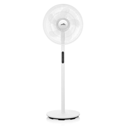 Ventilator cu picior ETA Breezo 460790000, design de lux, 60 W, 45 cm, 4 viteze, 5 palete, oscilatie, temporizator, LED, telecomanda, alb [1]