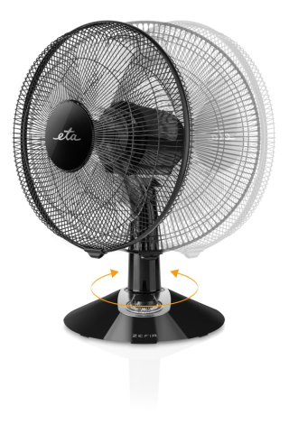 Ventilator de masa ETA Zefir 1607 90010, 45W, 30 cm, 5 palete, 4 moduri de suflare a aerului, oscilatie, negru [3]