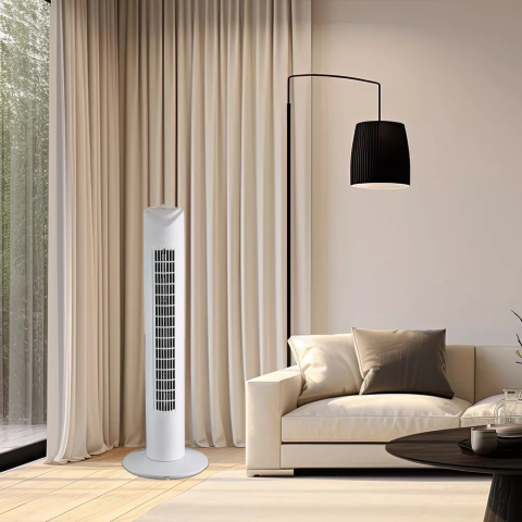 Ventilator turn LENTZ 80043, 45W, 81cm, 3 viteze, oscilatie, alb [5]