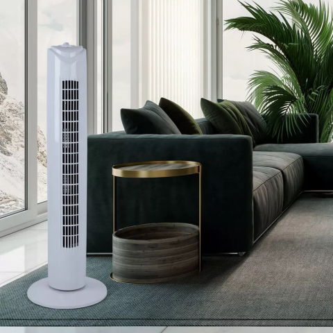 Ventilator turn LENTZ 80043, 45W, 81cm, 3 viteze, oscilatie, alb [1]