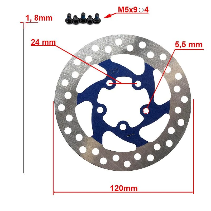 Frânare - Disc de frână 120 mm 5 Găuri