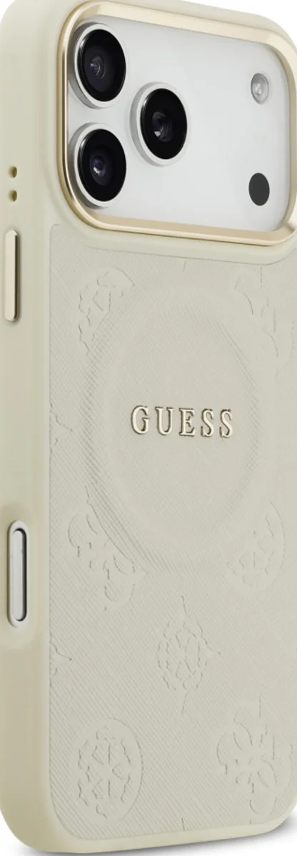 Carcasă Guess Peony Hot Stamp MagSafe pentru iPhone 17 Pro Max bej (GUHMP17XPSAMSECE) [2]