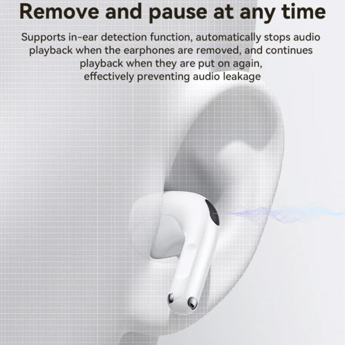 Casti airpod Bluetooth 5.4, half-in-ear Yesido TWS31, 300mAh, albe [3]