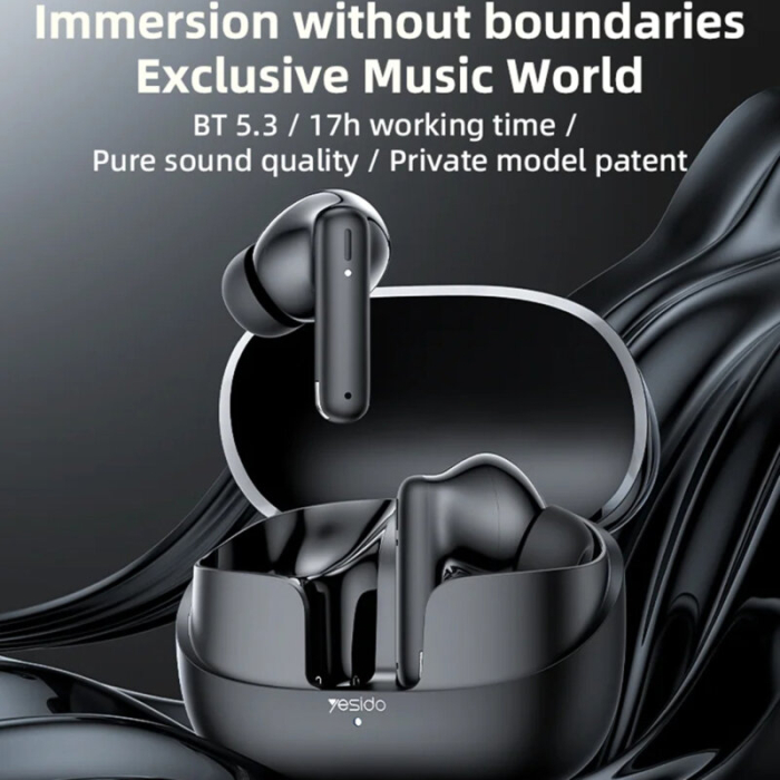 Casti Bluetooth True Wireless Yesido TWS26, 250mAh, negru [3]