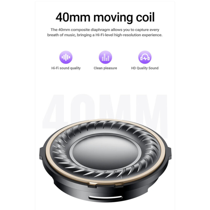 Casti Wireless Bluetooth, nivel Hi-Fi profesional Acefast H8, auriu [4]