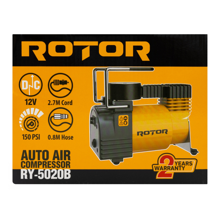 Compresor auto ROTOR RY-5020B, tensiune alimentare 12V, 10 bar / 150 psi, 30 l/min [5]