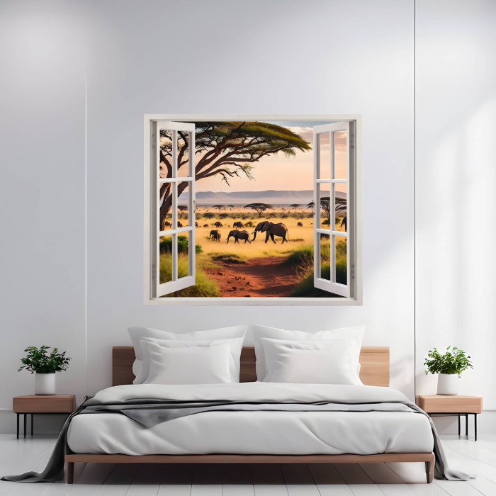 Folie imprimata color pentru decor perete locuinta, dimensiune 125 x 110cm, model: VIEW TO HAVEN 08 [1]