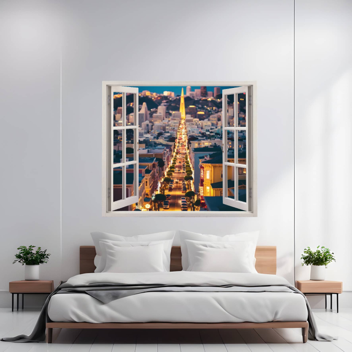 Folie imprimata color pentru decor perete locuinta, dimensiune 125 x 110cm, model: VIEW TO HAVEN 18 [1]