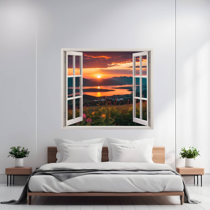 Folie imprimata color pentru decor perete locuinta, dimensiune 125 x 110cm, model: VIEW TO HAVEN 22 [1]