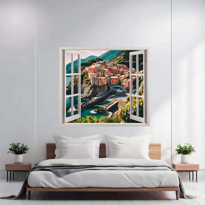 Folie imprimata color pentru decor perete locuinta, dimensiune 125 x 110cm, model: VIEW TO HAVEN 23 [1]