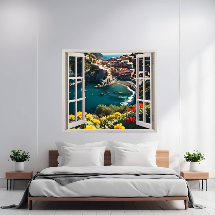 Folie imprimata color pentru decor perete locuinta, dimensiune 125 x 110cm, model: VIEW TO HAVEN 24 [1]