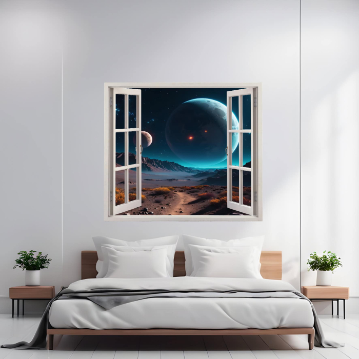 Folie imprimata color pentru decor perete locuinta, dimensiune 125 x 110cm, model: VIEW TO HAVEN 32 [1]