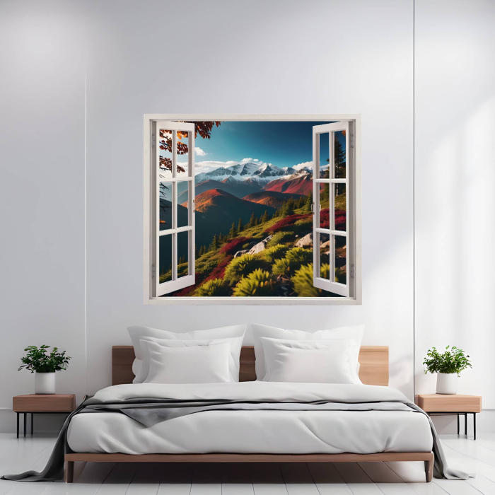 Folie imprimata color pentru decor perete locuinta, dimensiune 125 x 110cm, model: VIEW TO HAVEN 34 [1]