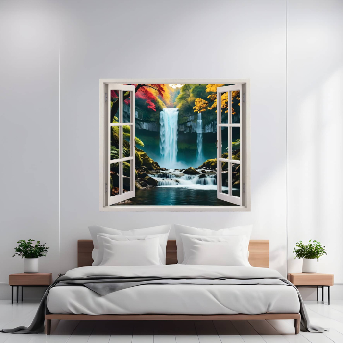 Folie imprimata color pentru decor perete locuinta, dimensiune 125 x 110cm, model: VIEW TO HAVEN 38 [1]