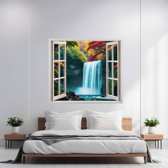 Folie imprimata color pentru decor perete locuinta, dimensiune 125 x 110cm, model: VIEW TO HAVEN 39 [1]