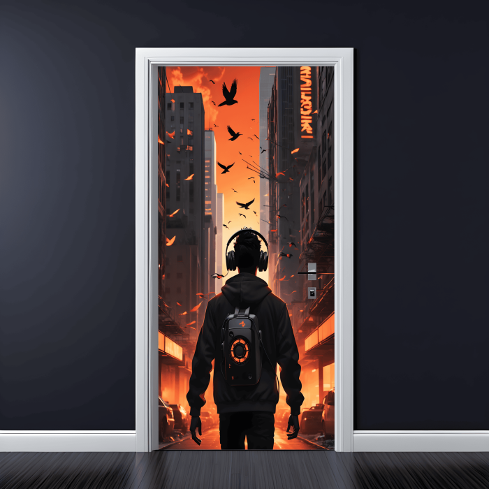 Folie imprimata color pentru decor Usa, dimensiune 200 x 90cm, model: AVX-DR29 [1]