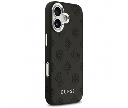 Husa MagSafe pentru Apple iPhone 17, Guess, Peony Hot Stamp Script, Neagra [5]