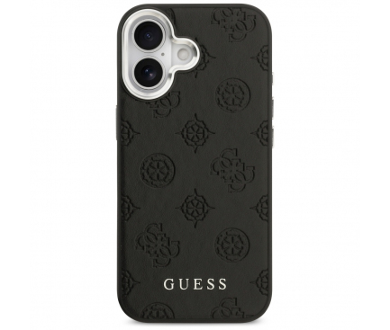 Husa MagSafe pentru Apple iPhone 17, Guess, Peony Hot Stamp Script, Neagra [4]